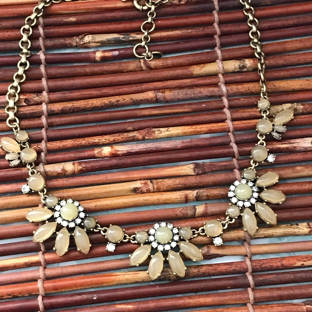 J Crew Bling Gold Tone Floral Necklace